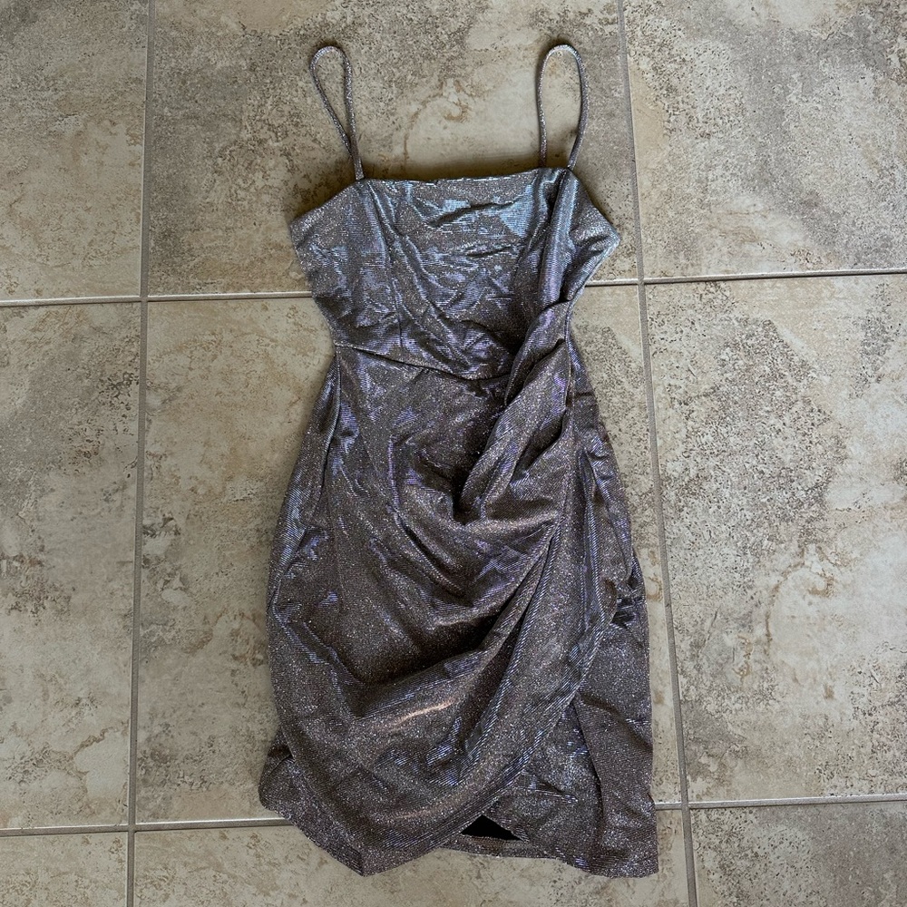 Windsor - Sound the Alarm Crepe Wrap Mini Dress - Size M